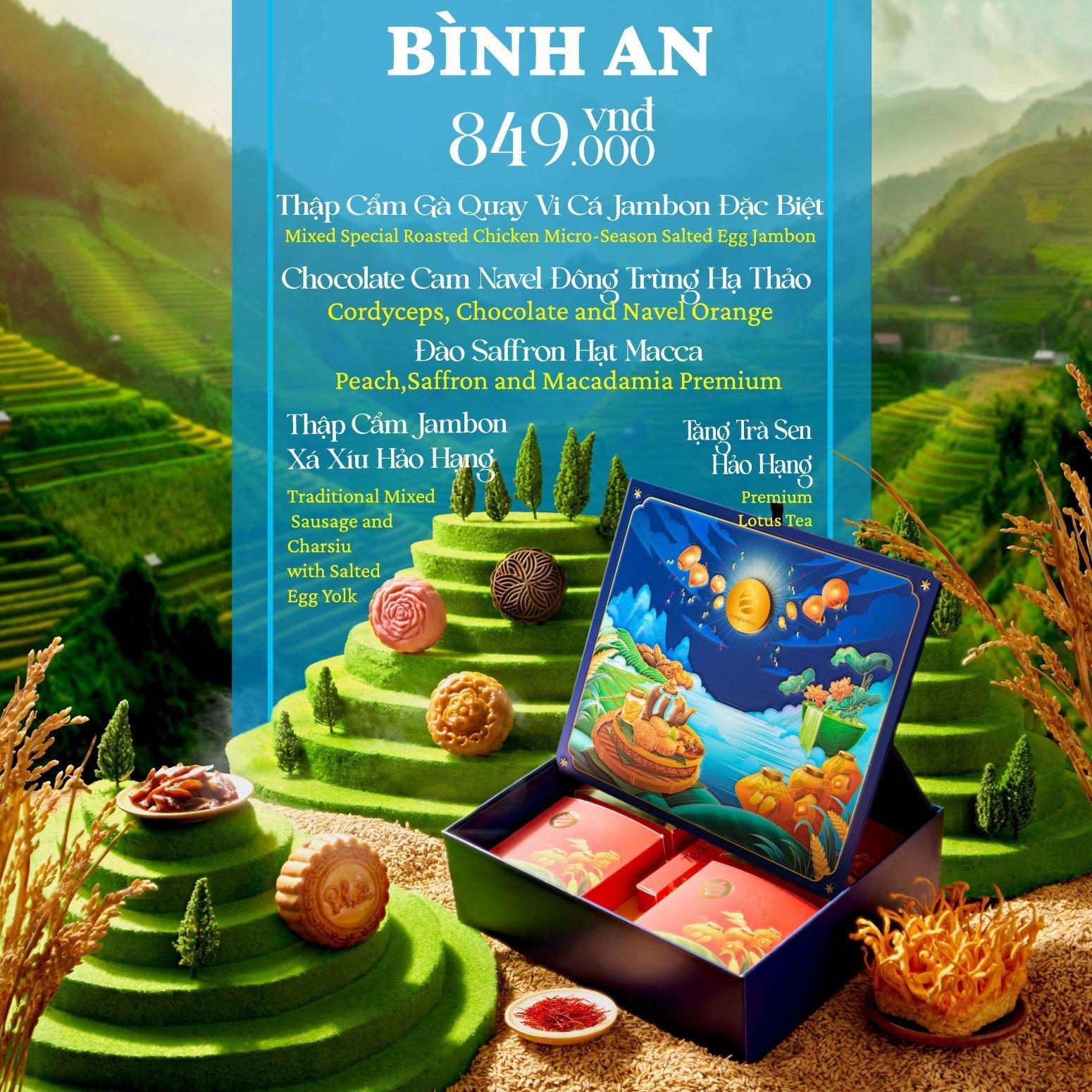 Set bánh trung thu ăn kiêng, ít ngọt Thu Bình An Nonglamfood | Quà tặng healthy ý nghĩa cho người thân, đối tác