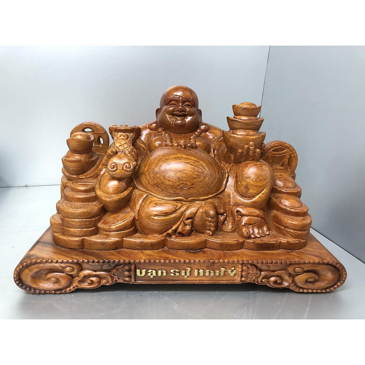 Tượng Di Lặc gỗ hương vạn sự như ý KHH4769