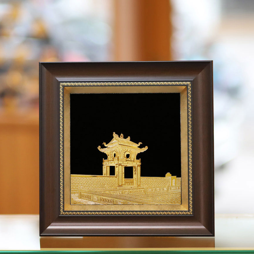 Tranh Khuê Văn Các mạ vàng 24K size lớn - Quà tặng ngoại giao cao cấp
