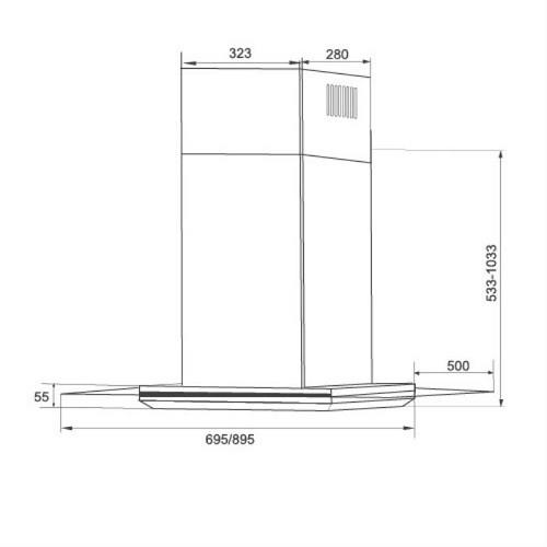 Máy Hút Mùi Gắn Tường EUROSUN EH-70AF87 | EH-90AF87- 3 tốc độ, 1000m³/h, Hàng Chính Hãng