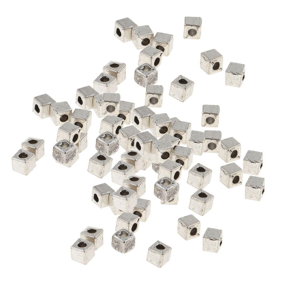 100 Pieces Round Spacers Loose Beads Metal Beads Spacer Beads Craft Jewelry Making