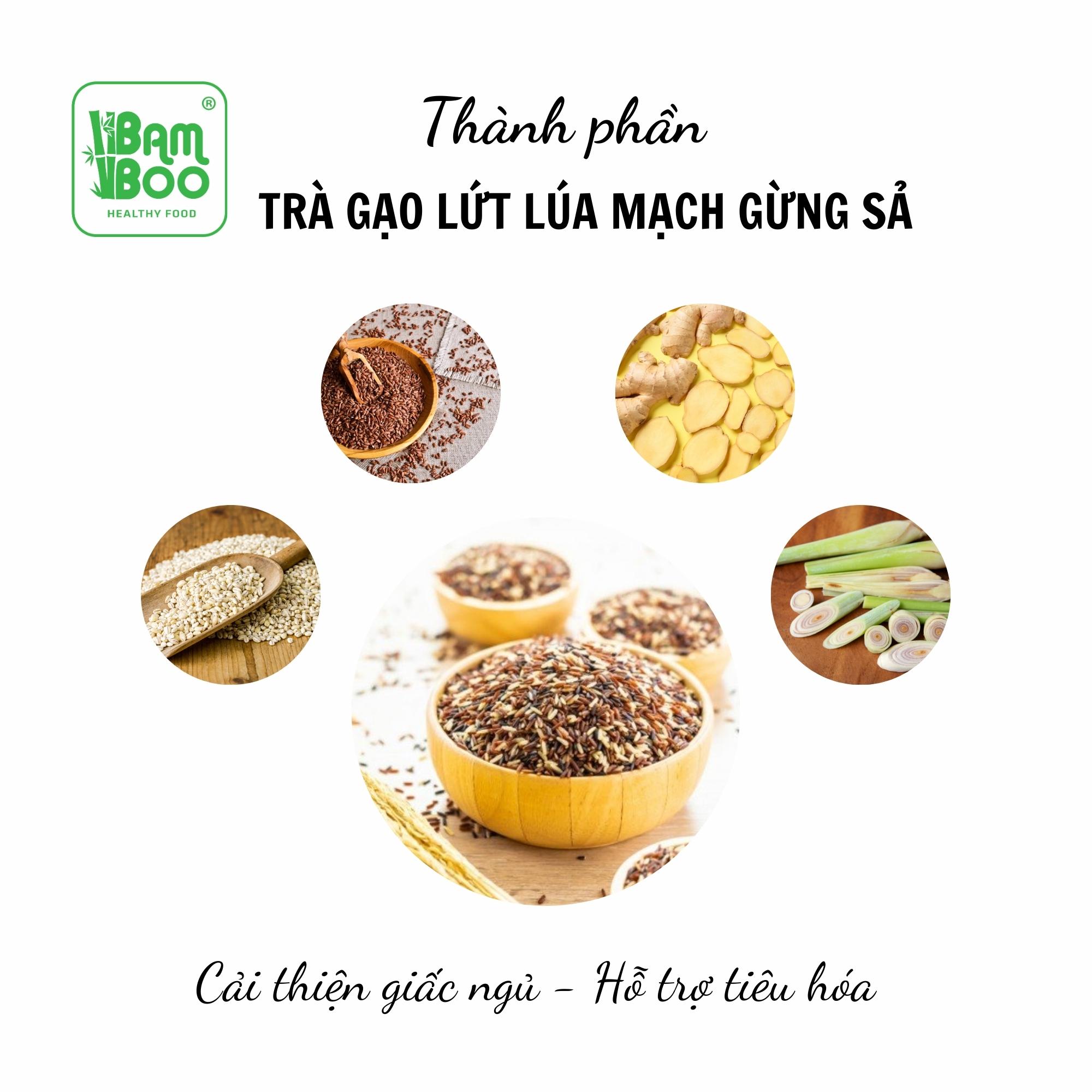 Trà lúa mạch sả gừng Bamboo - Hỗ trợ giảm cân, cải thiện giấc ngủ