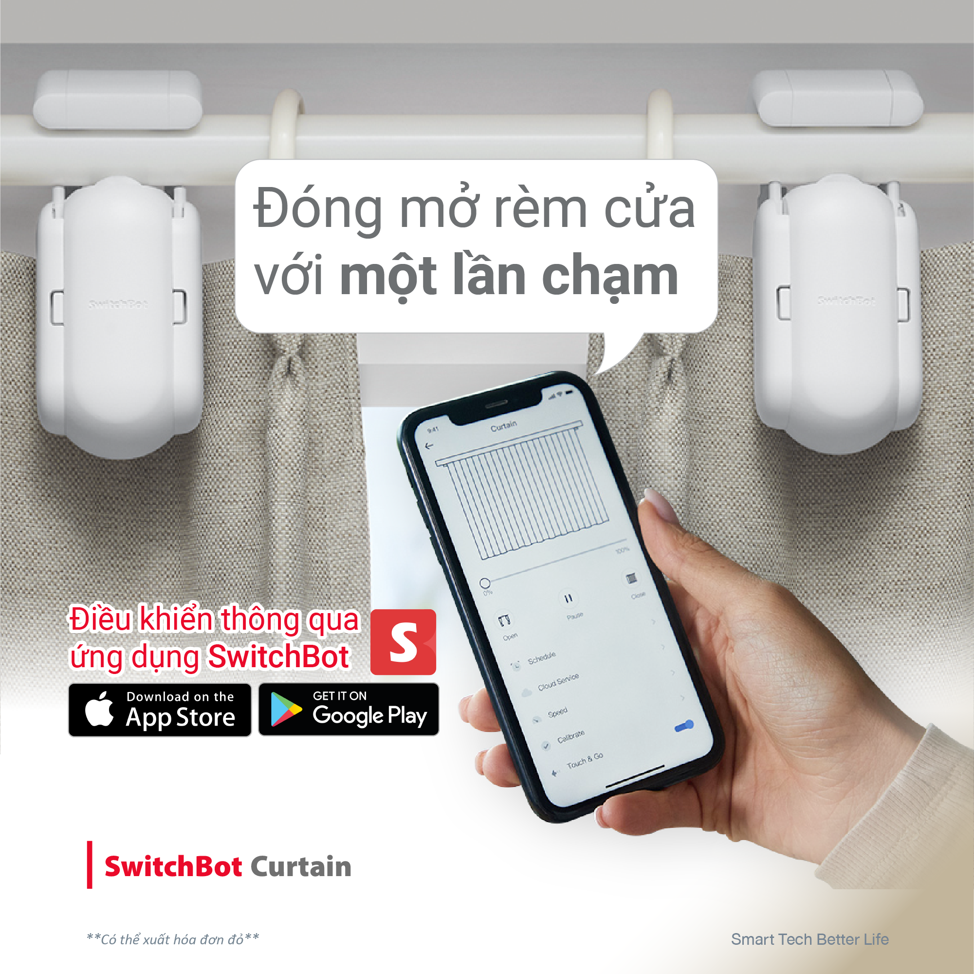 Thiết bị rèm cửa thông minh VAYO - SwitchBot Curtain - Hàng chính hãng - Motor điện thông minh - Điều khiển qua app, cài đặt thời gian, cảm biến ánh sáng, liên kết Hub Mini/++ tương thích với Alexa, Google Home, HomePod, IFTTT