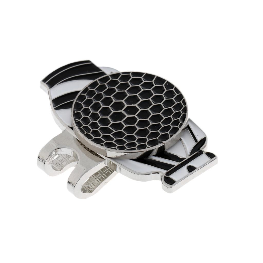 2-4pack Alloy Golf Ball Marker with Hat Clip Golf Accessories Black