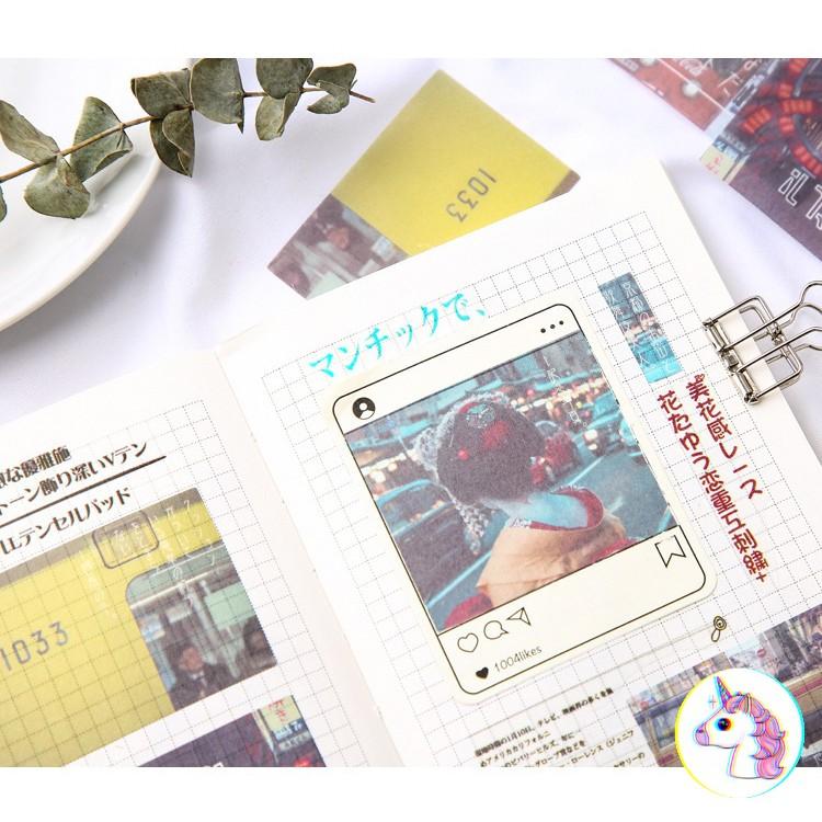 Set 40 sticker vintage - ảnh chụp phong cảnh deco sticker