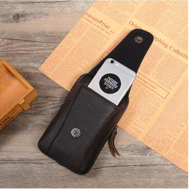 Bao Da Đeo Lưng cho Iphone 12 Pro Max Vintage Dáng Đứng Da Bò