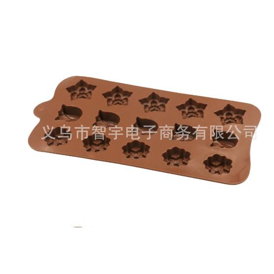 Khuôn silicon làm rau câu làm bánh socola mẫu 12 hoa đẹp