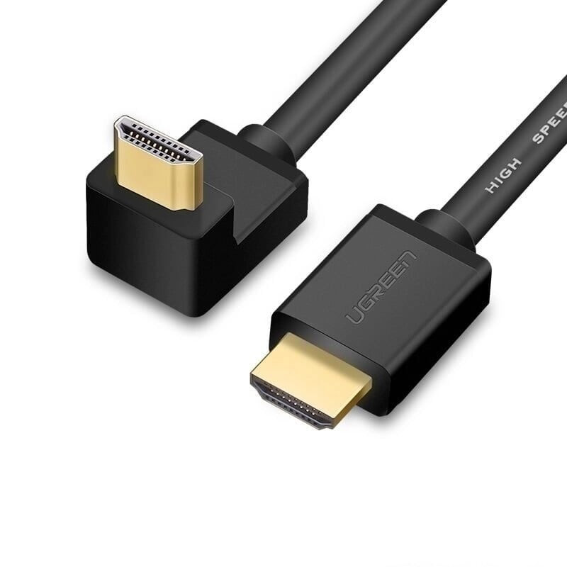 Cáp tín hiệu HDMI bẻ xuống góc vuông 90 độ dài 2m màu đen UGREEN 10173Hd103 hàng chính hãng