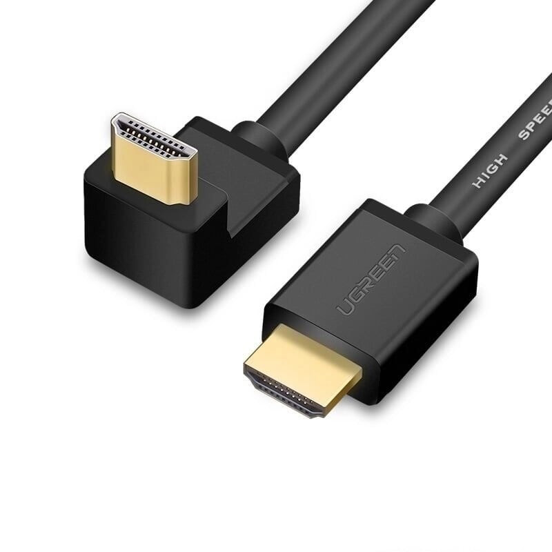 Cáp tín hiệu HDMI bẻ xuống góc vuông 90 độ dài 1m màu đen UGREEN 10172Hd103 hàng chính hãng