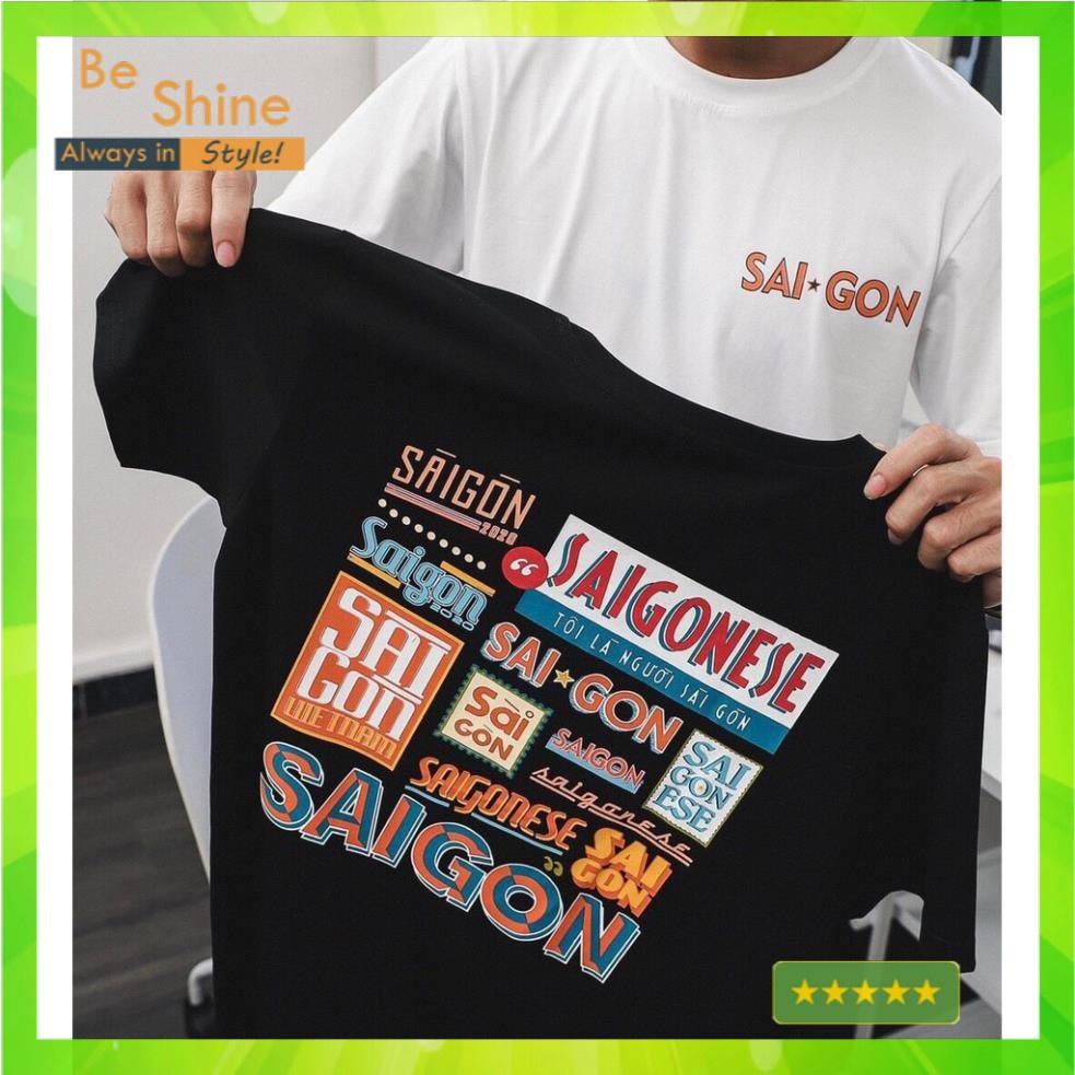 Áo thun saigonese tay lỡ unisex , Áo phông tay lỡ form rộng in hình local brand