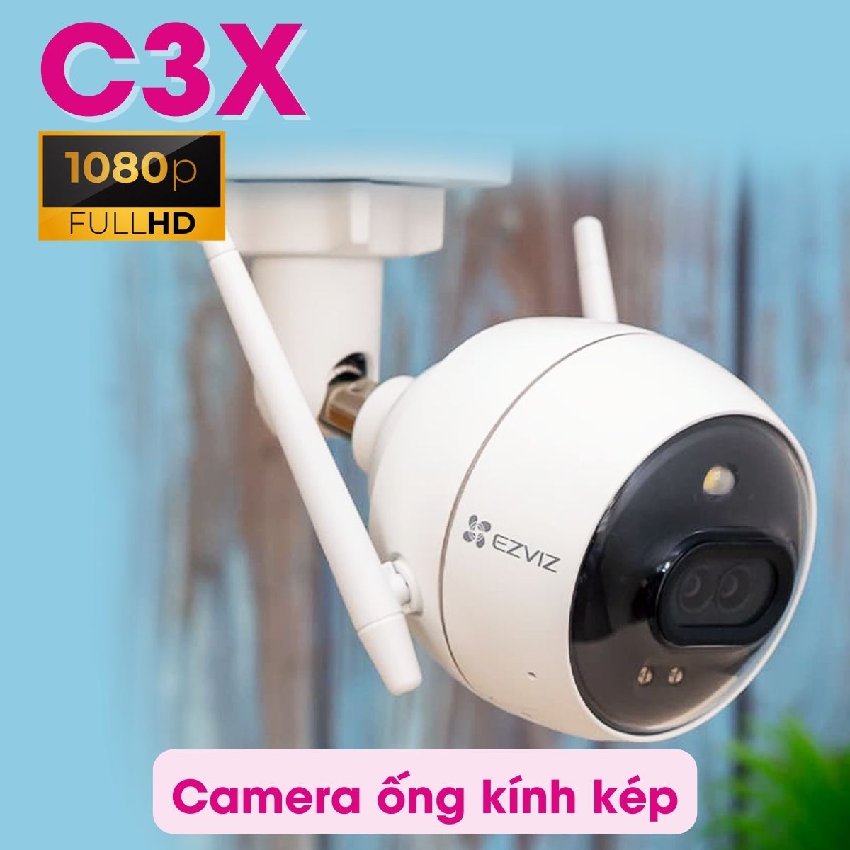 Camera Wifi EZVIZ ngoài trời C3X có màu ban đêm, báo động công nghệ AI - Hàng chính hãng