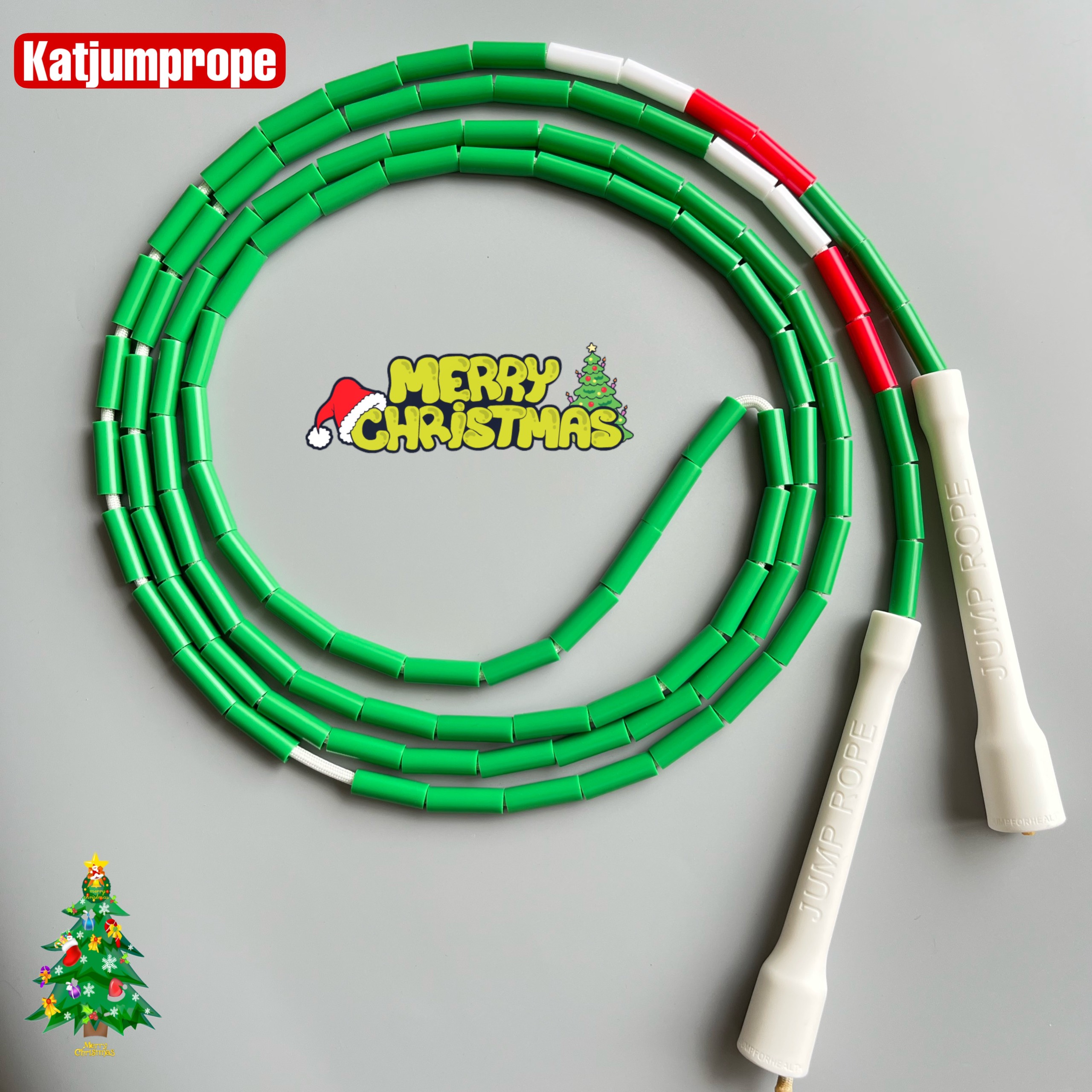 Dây nhảy chuỗi hạt , dây beaded rope KATjumprope (màu giáng sinh/ noel)