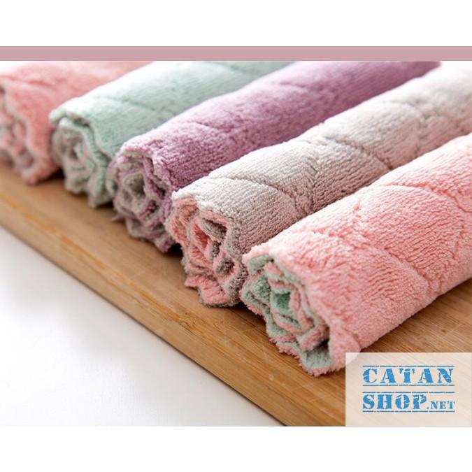 Combo 10 Chiếc Khăn Lau Chén Bát Đa Năng, Khăn lau chùi nhà bếp sạch mượt dễ giặt sạch, thấm hút cực tốt
