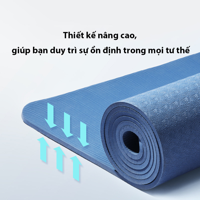 Thảm Tập Yoga, GYM 2 Lớp Định Tuyến TPE Chống Trượt Cao Cấp 6mm