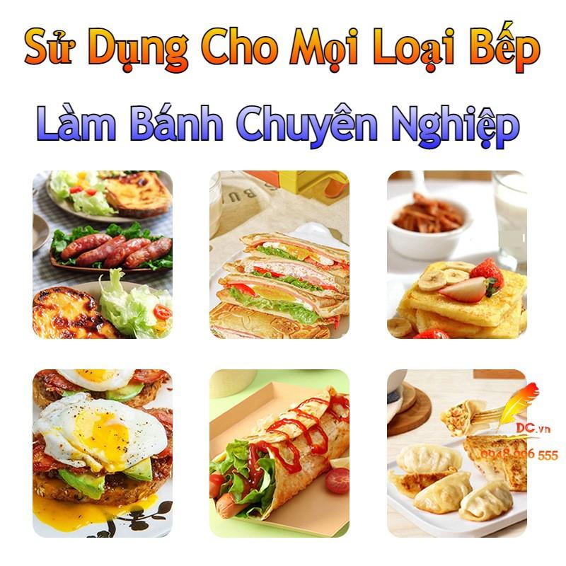 Chảo 4 Ngăn &amp; 3 Ngăn Chống Dính Chiên Trứng Làm Bánh Chuyên Nghiệp Đá Maifan Siêu Bền Sử Dụng Mọi Loại Bếp