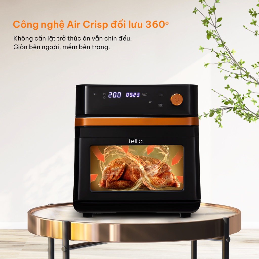 Nồi chiên không dầu nướng và Hấp Fellia A289-13L-Smart Steam Active nhiệt 360 độ- Bảo hành 24th-Hàng Chính Hãng