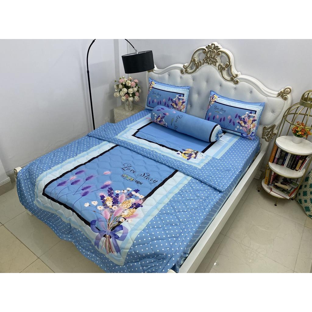 Bộ Drap mền gối thun Ý 5D Cao Cấp , mát lạnh, thấm hút tốt// có mền lẻ