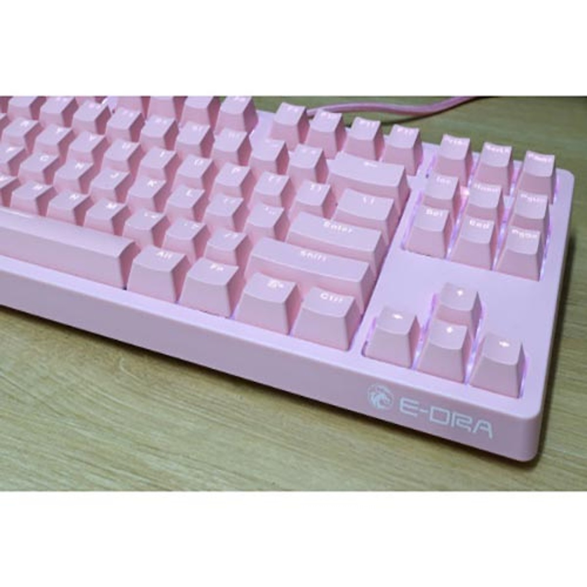 Bàn phím cơ E-Dra EK387 Pink Edition (Red Switch) - Hàng chính hãng