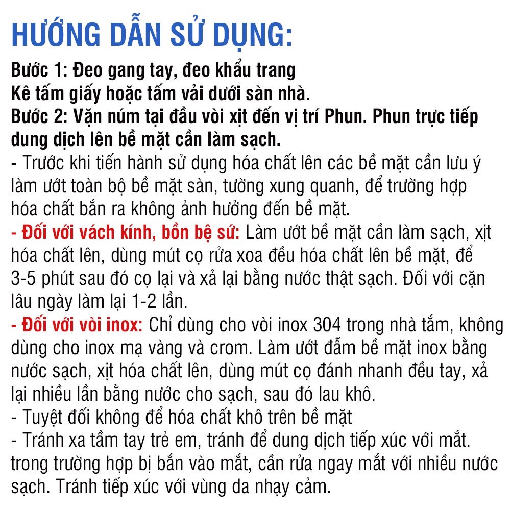 Tẩy cặn canxi HGO Plus tẩy sạch vách kính, vòi inox, bồn sứ, gạch men, gương soi nhà tắm an toàn tiện lợi 500ml