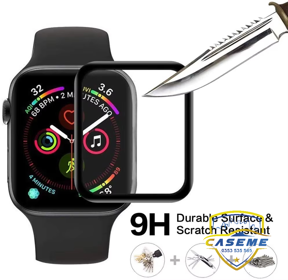 Miếng dán màn cho Apple Watch 44mm / 40mm / 42mm / 38mm cường lực dẻo Full viền 5D, chống xước, chống sốc cao cấp - Hàng nhập khẩu
