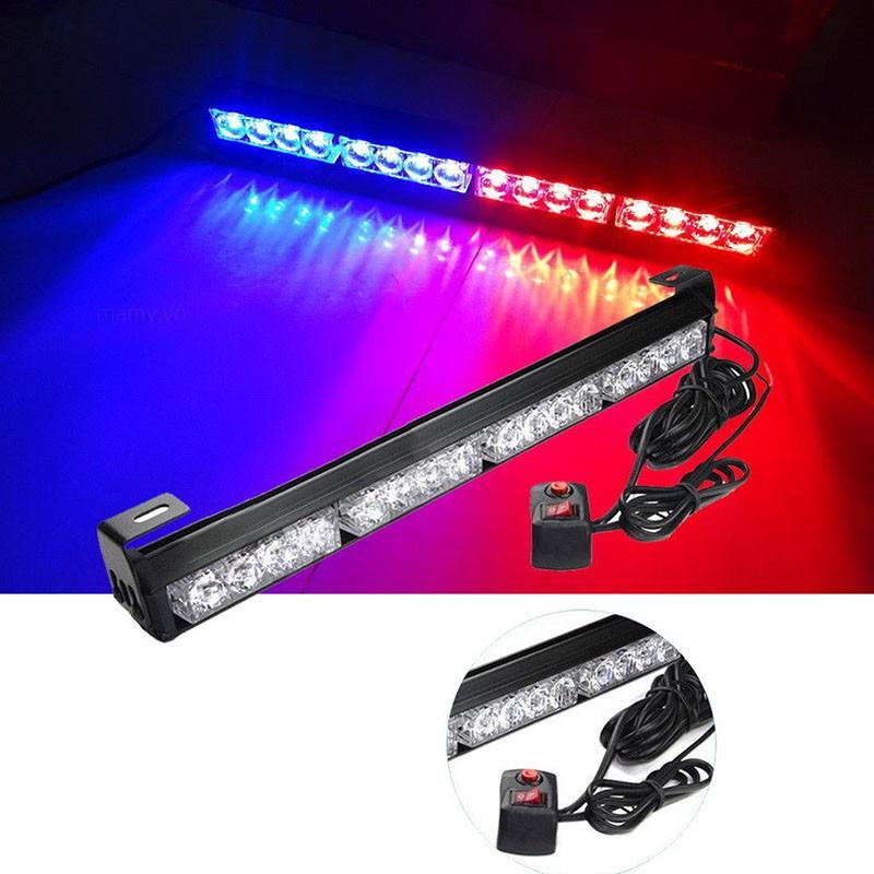 Đèn Chớp Cảnh Sát 16 Bóng Xanh Đỏ Nguồn Tẩu - Đèn LED Police Cho Xe Chuyên Dụng