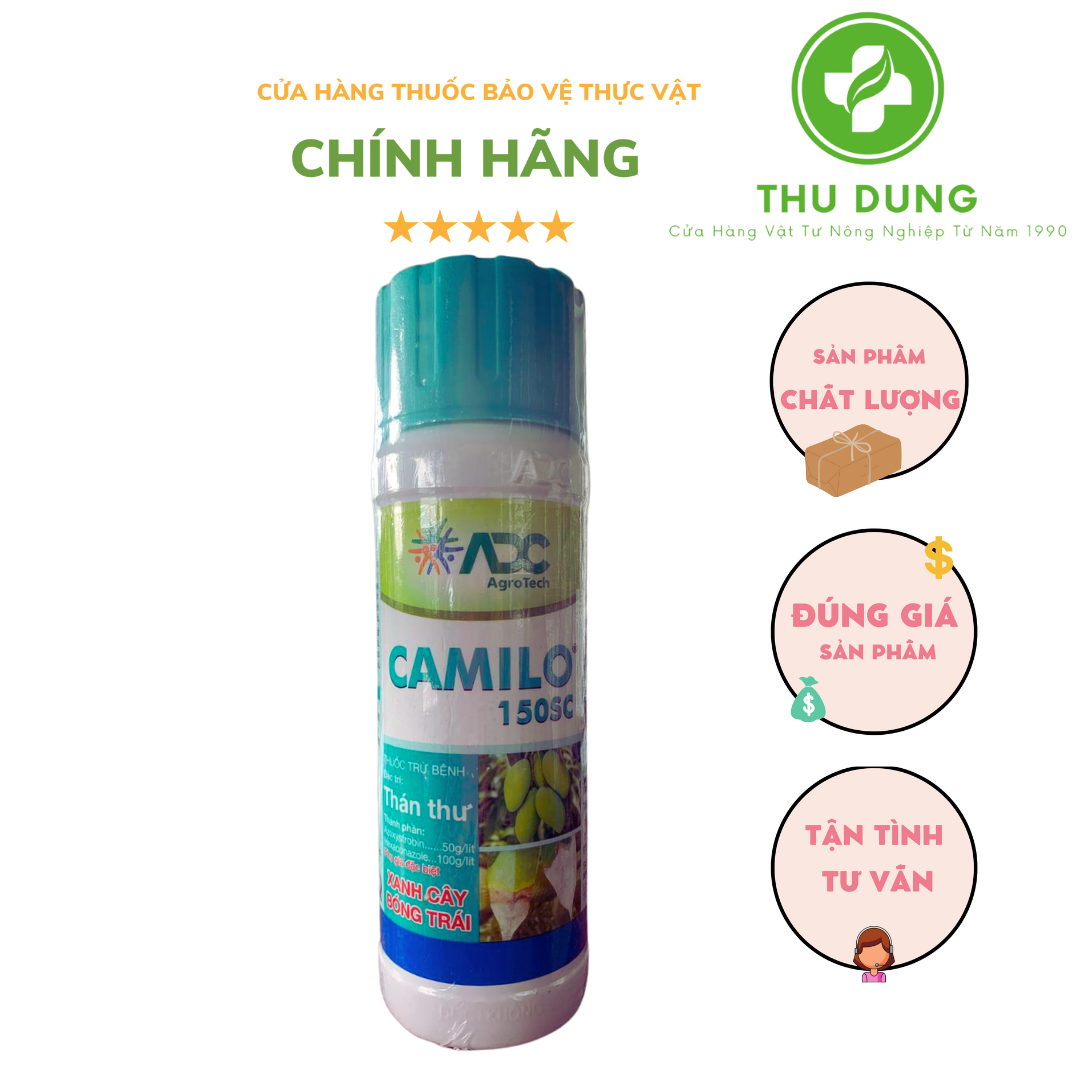THUỐC TRỪ BÊNH CAMILO 150SC 250ML CHUYÊN TRỊ THÁN THƯ, LEM LÉP HẠT, NẤM HỒNG TRÊN CÂY