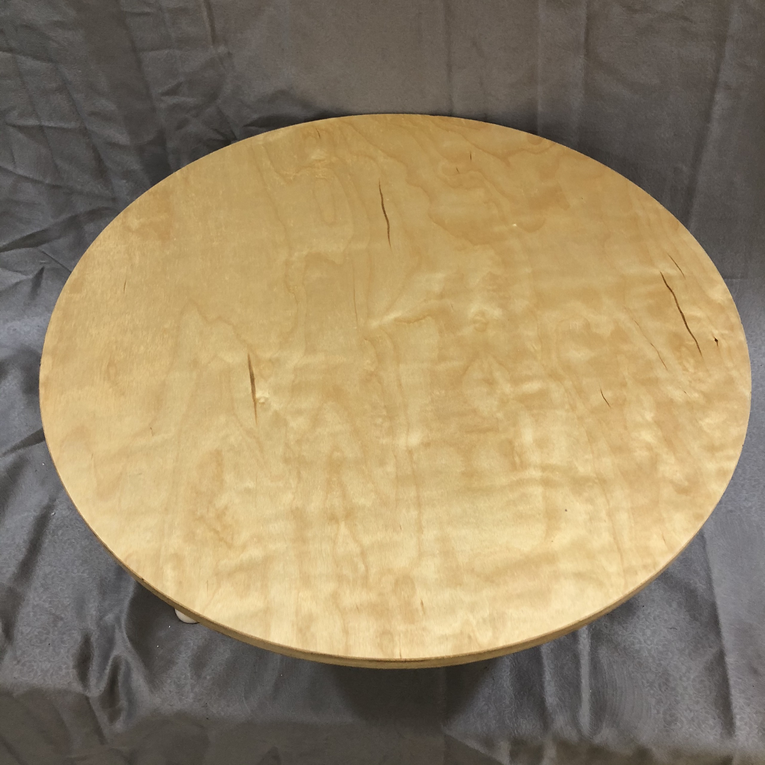 Bàn trà cà phê mặt bàn hình tròn gỗ plywood tự nhiên KNF, thiết kế tối giản, tháo lắp thông