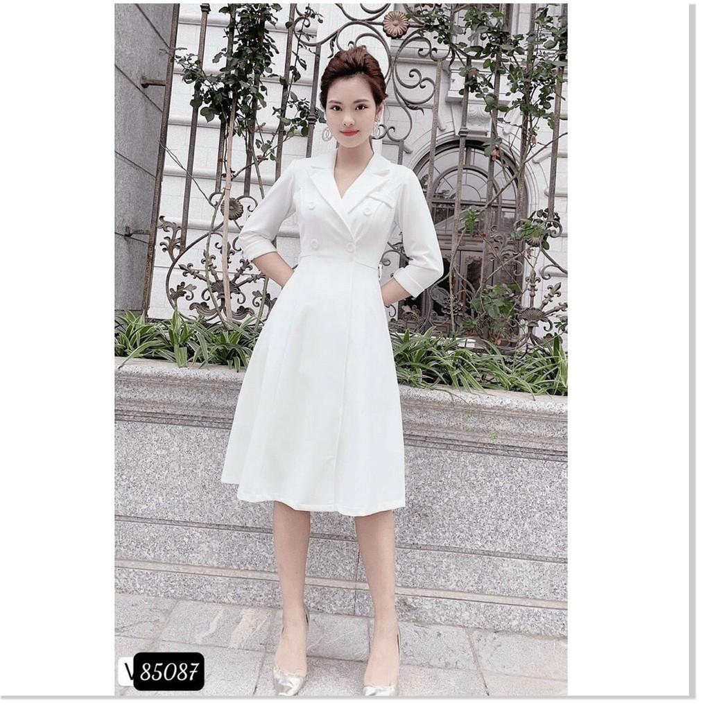 ĐẦM TRẮNG VINTAGE SANG CHẢNH,THIẾT KẾ HỌA TIẾT TRƠN NHƯNG KHÔNG KÉM PHẦN SANG TRỌNG TRANG NEMO 36 FASHION