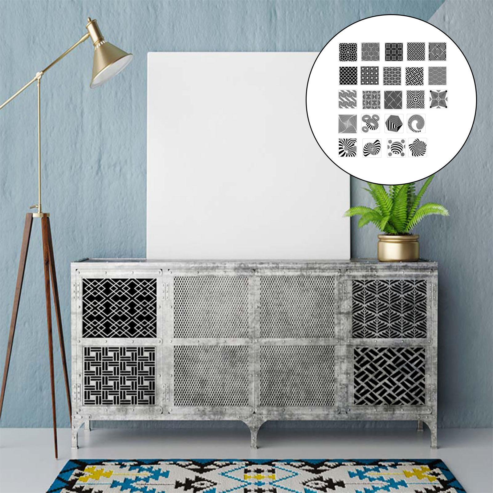 24x Geometric Stencils Painting Templates for Decoration Craft Drawing