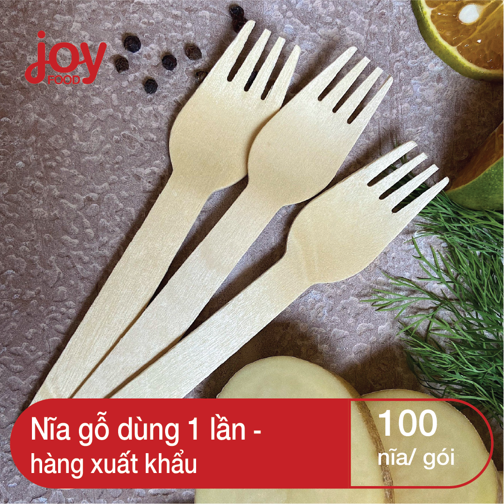 Combo 100 nĩa gỗ dùng 1 lần - hàng xuất khẩu