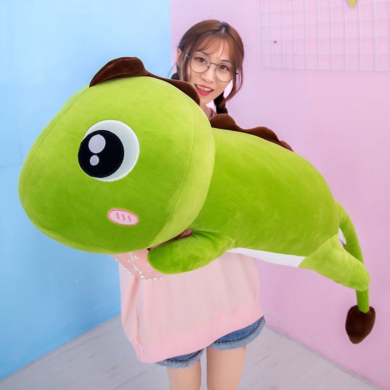 Gấu Bông Khủng Long Mắt Lồi Đuôi Tim Dễ Thương Siêu Cưng (55cm---&gt;160cm) Gối Ôm Khủng Long Đuôi Tim Siêu Mềm Mịn, Êm Ái Hàng Cao Cấp - Hồng - 90cm