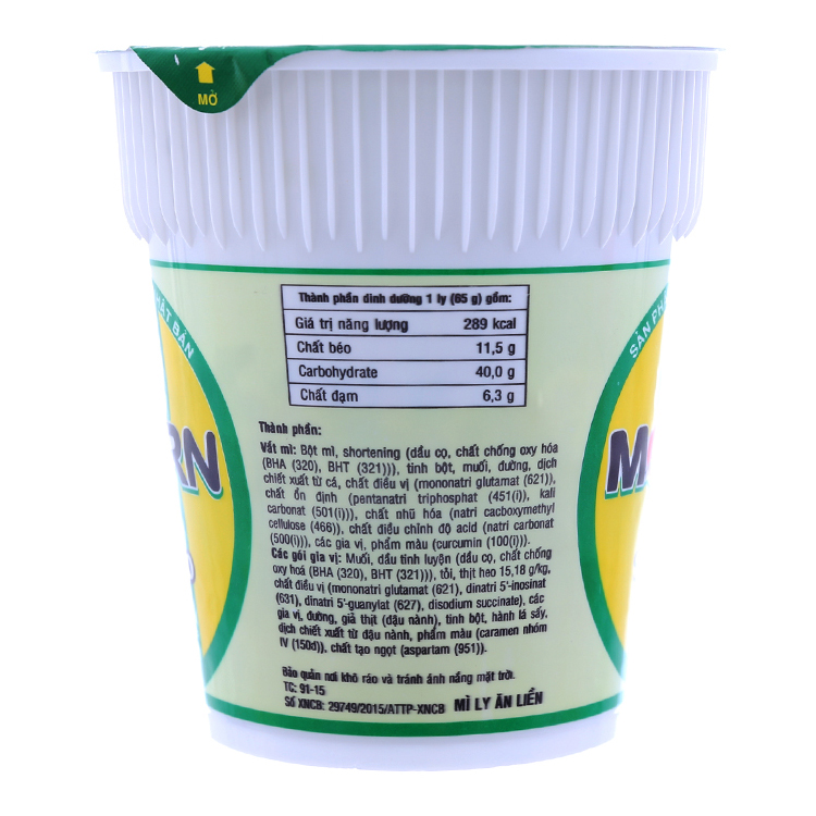 Mì Modern Thịt Xào 65G thùng 24 ly