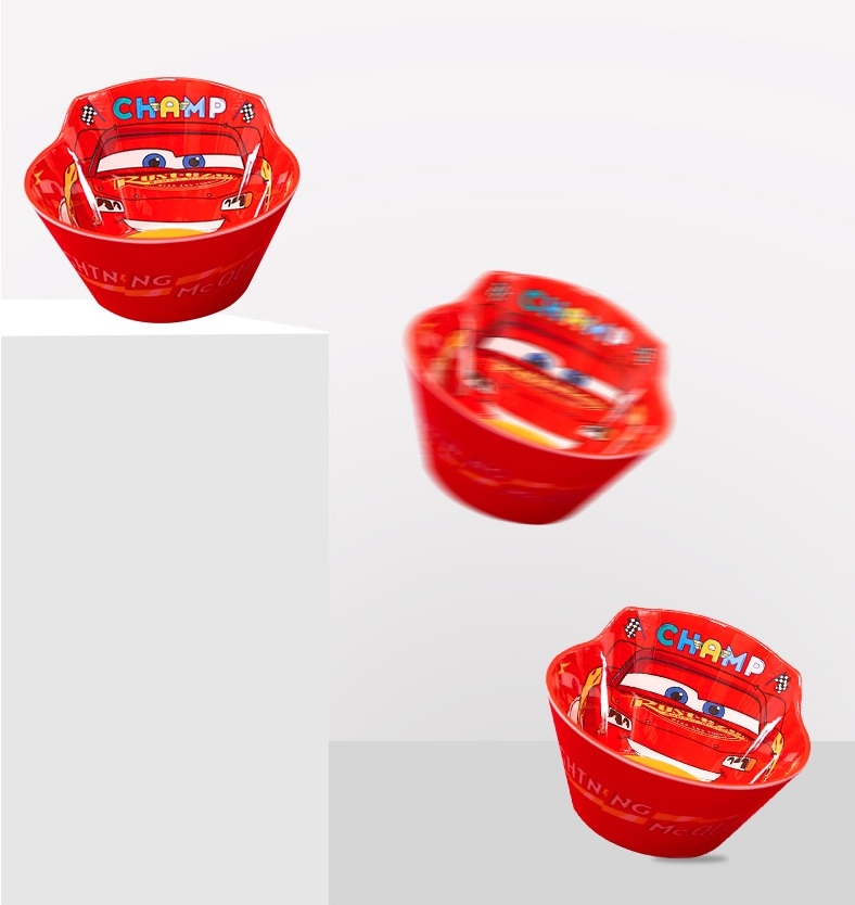 Chén ăn nhựa Melamine hình xe đua Car Mcqueen 95 nổi 3D màu đỏ cho bé trai - 78VNDC2459