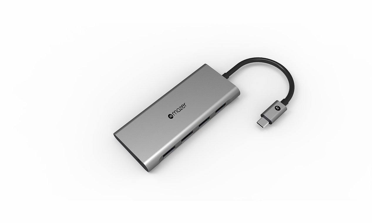 Cổng Chuyển Đổi MAZER USB-C to USB 3.0 HUB X 4 ports - hàng chính hãng