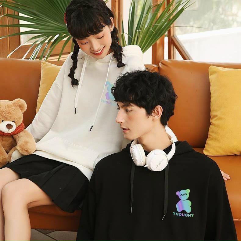 Áo Hoodie Nỉ Nam Nữ From Rộng Unisex In Dạ Quang Phát Sáng Hình Gấu Cực Hot Chất Nỉ Ngoại Dày Dặn