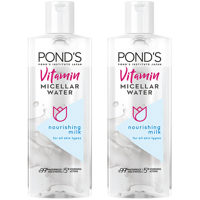 Combo 2 Nước Tẩy Trang &amp; Tinh Chất Sữa Nuôi Dưỡng Sâu Vitamin Pond’S Micellar Water 100ml