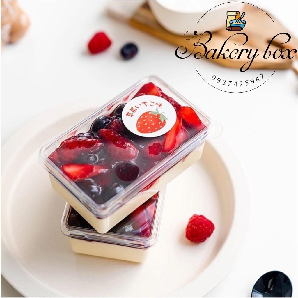 JY1250 | Set 50 Hộp Chữ Nhật Đựng Bánh Lạnh - Tiramisu - Red Velvet - Oreo Cheesecake - Rau Câu