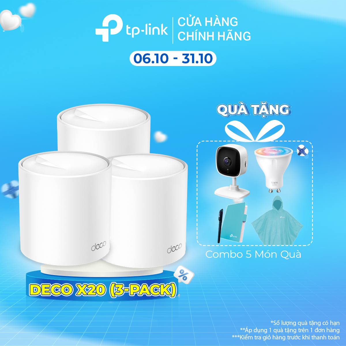 Bộ Phát Wifi Mesh TP-Link Deco X20 AX1800 MU-MIMO - Hàng Chính Hãng