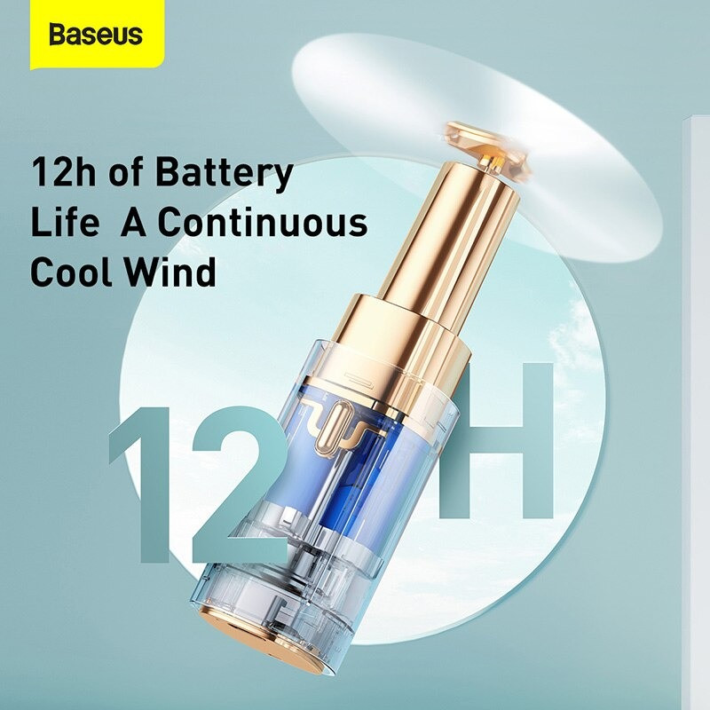 Quạt cầm tay mini Baseus dung lượng pin 2000mAh, vận hành mượt mà nhỏ gọn tiện dụng mang đi thích hợp cho các chuyến đi