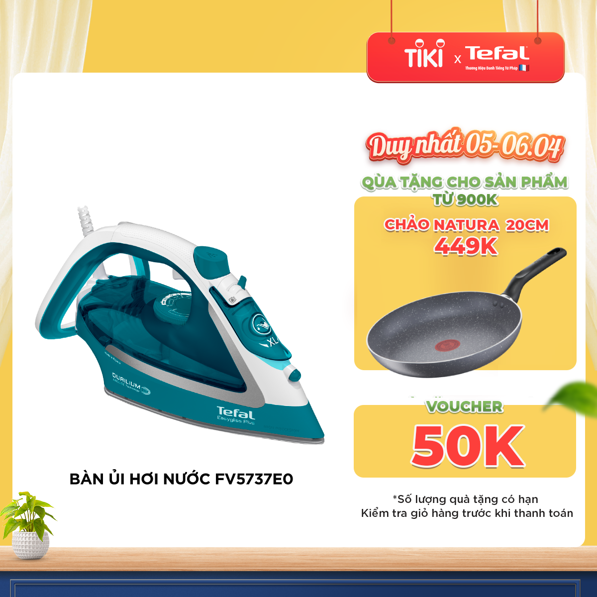 Bàn ủi hơi nước Tefal FV5737E0-2500W, sản xuất tại Pháp - Hàng chính hãng