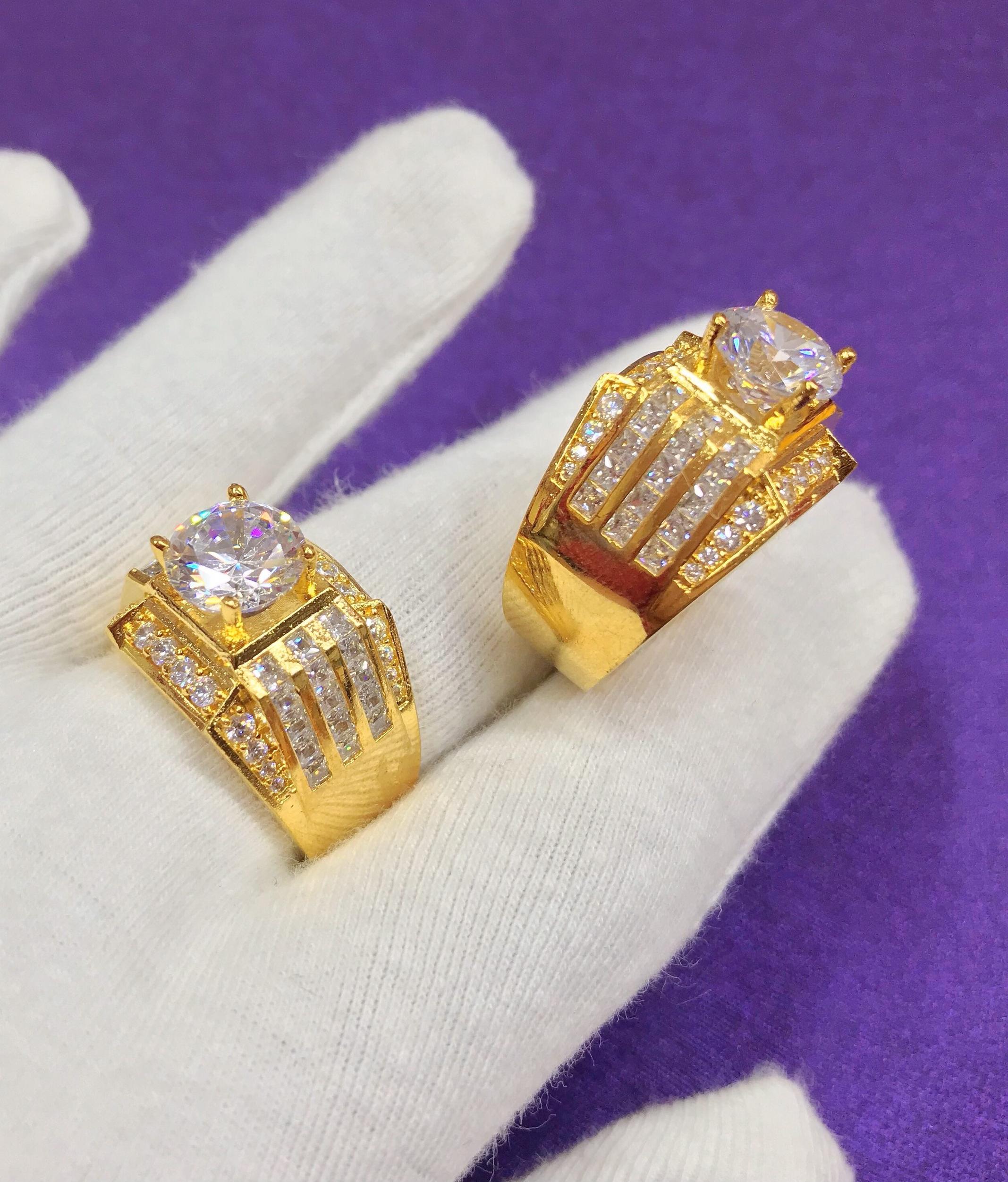Nhẫn Nam Mạ Vàng Mẫu 0510305 - Che Khuyết Điểm Ngón Tay - Mang Đi Chơi, Đi Tiệc Đều Được - Tặng Kèm Hộp Đẹp