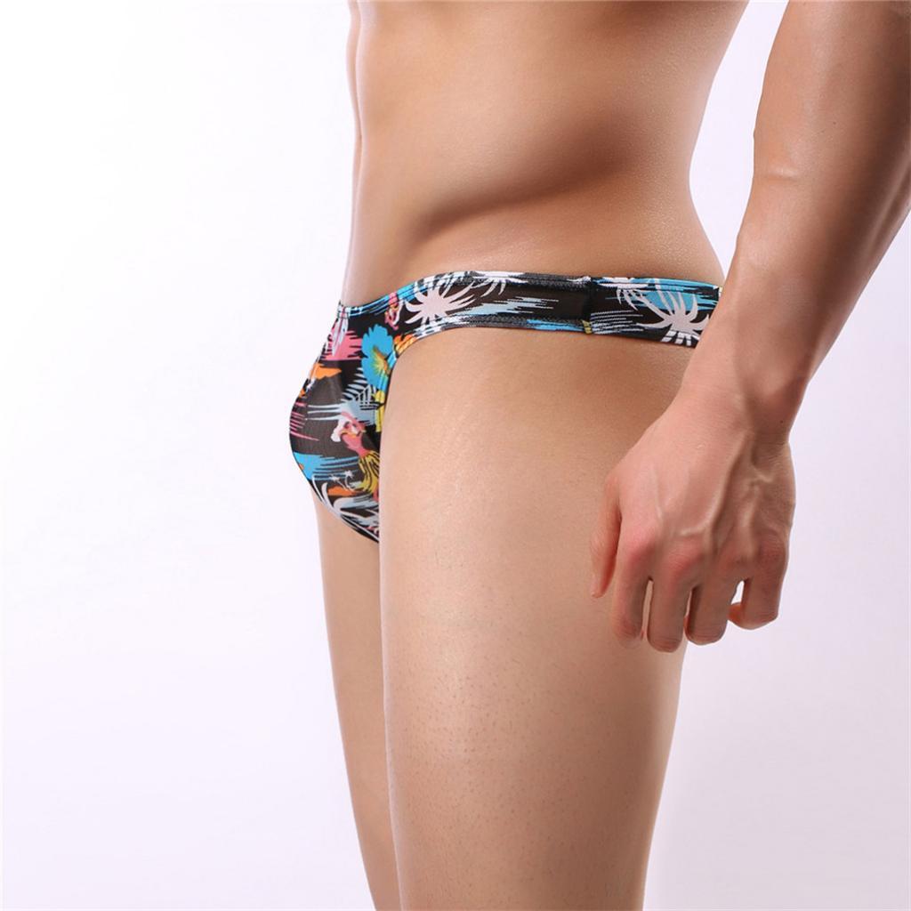 Men  Bikini Underwear Low   Briefs T-Back Underpant