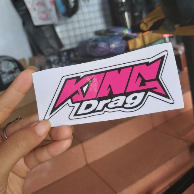 Tem Decal King Drag Màu Hồng Dán Xe