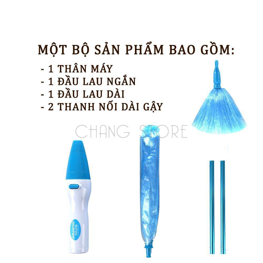 Chổi Quét Bụi Spin Duster Lông Mềm Quét Bụi Bằng Điện Mọi Ngóc Ngách Tiện Ích