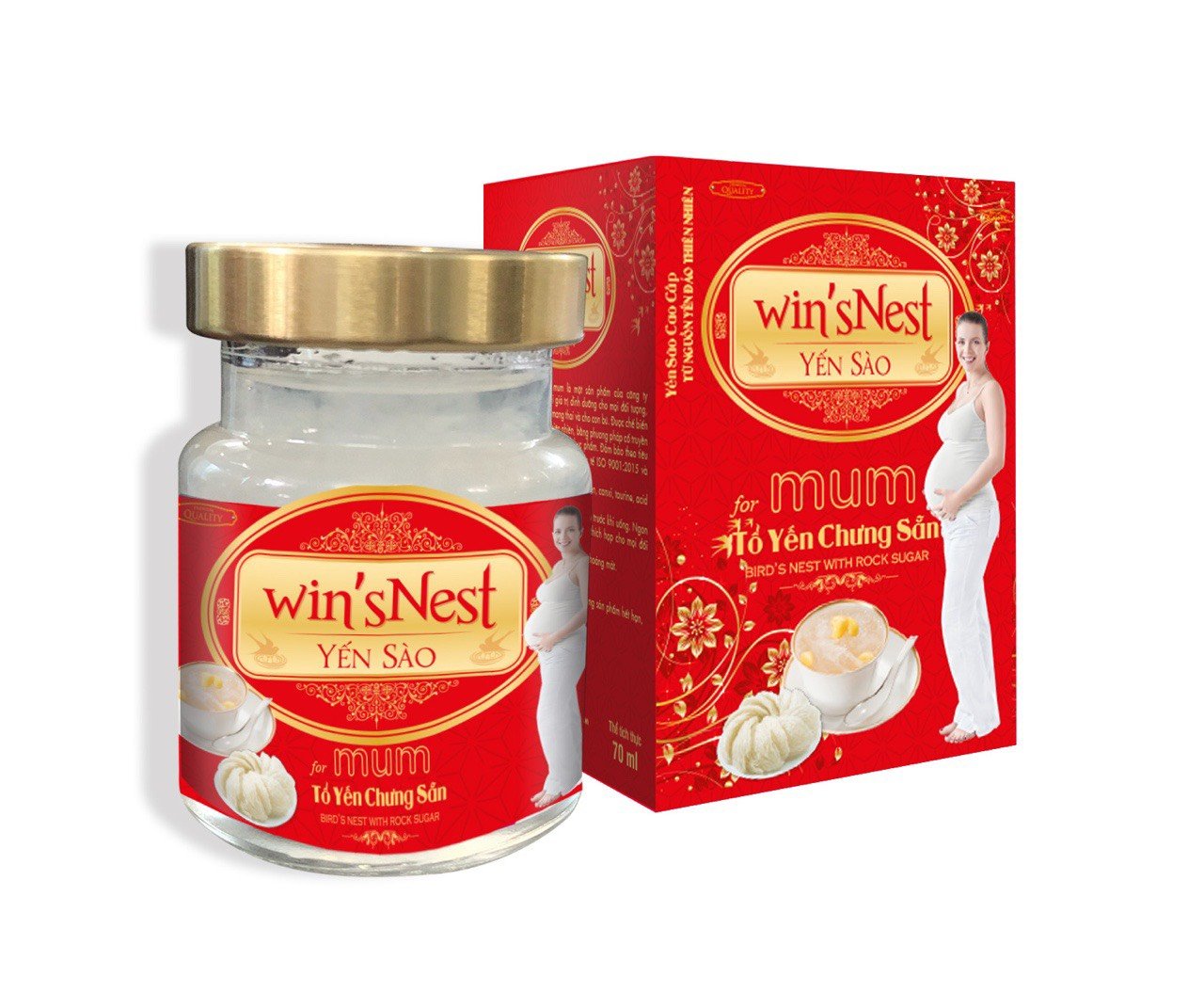 Yến Sào cao cấp win'sNest Tổ Yến Chưng Sẵn mum 20% (70ml) thích hợp cho mẹ mang thai và cho con bú