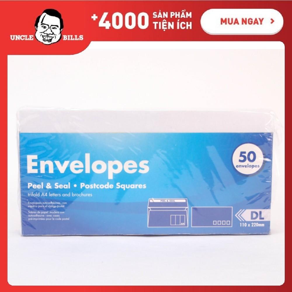 Bìa Thư Bóc Dán Uncle Bills 50 Cái 11X22cm SP0039