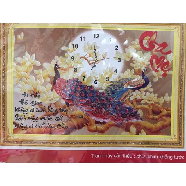 Tranh thêu chữ thập cha mẹ 74x52cm