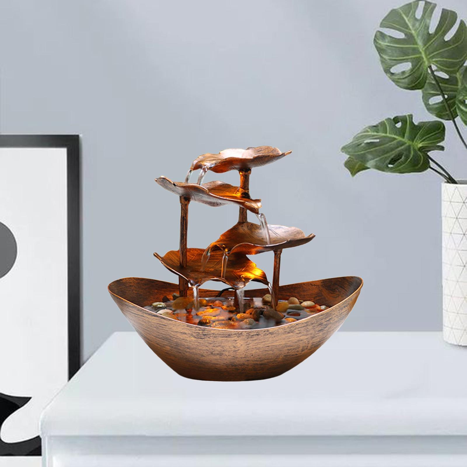 USB Tabletop Water Fountain Ornament Waterfall W/