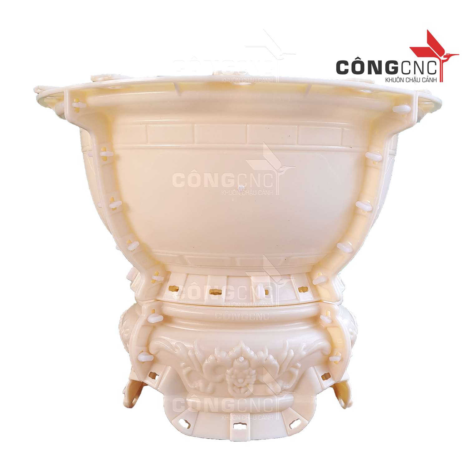 Khuôn Chậu Cảnh ABS, Khuôn Chậu Tròn Trơn 60- Kèm Chân Đôn