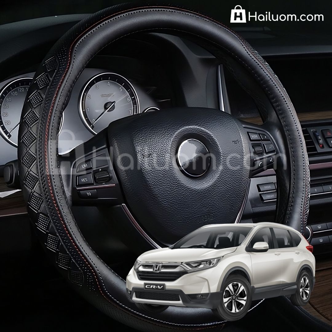 Bọc Vô Lăng ô tô cho HONDA CRV Da Thật Cao Cấp 4 Mùa